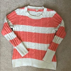 J. Crew Factory striped cable knit sweater -medium